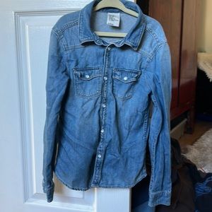 H&M youth size 8-9 denim long sleeve shirt